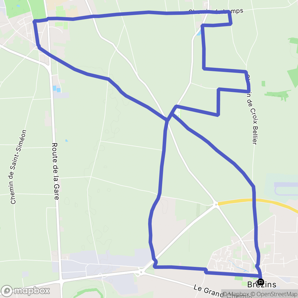 Brézins : carte du parcours de randonnée - France