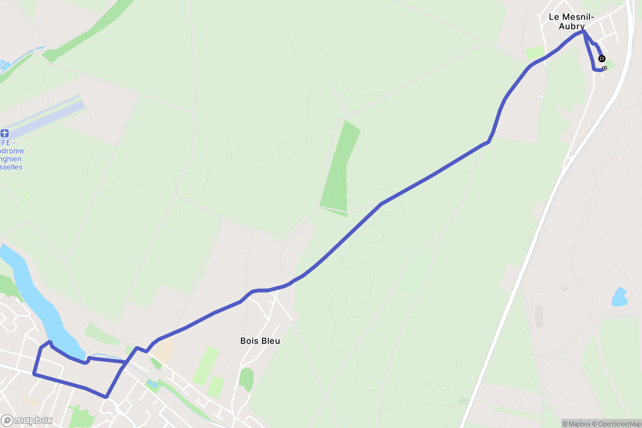 Le Mesnil-Aubry : carte du parcours de randonnée - France