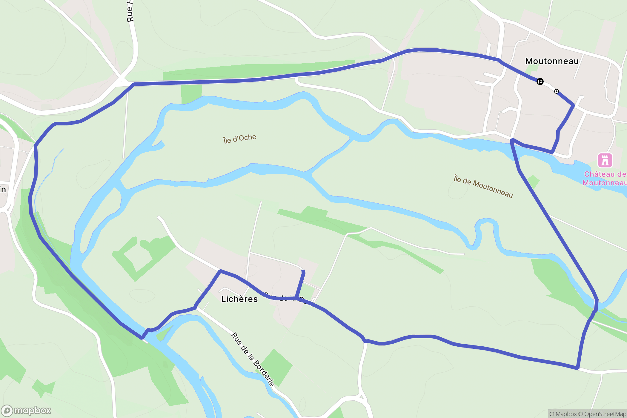 Moutonneau : carte du parcours de randonnée - France