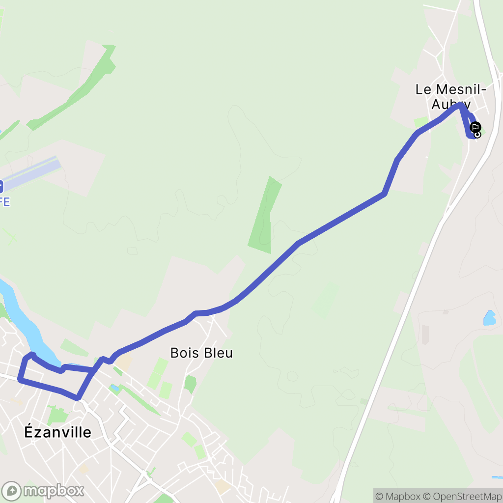 Le Mesnil-Aubry : carte du parcours de randonnée - France