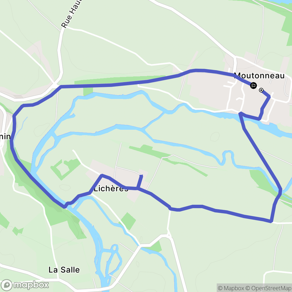 Moutonneau : carte du parcours de randonnée - France