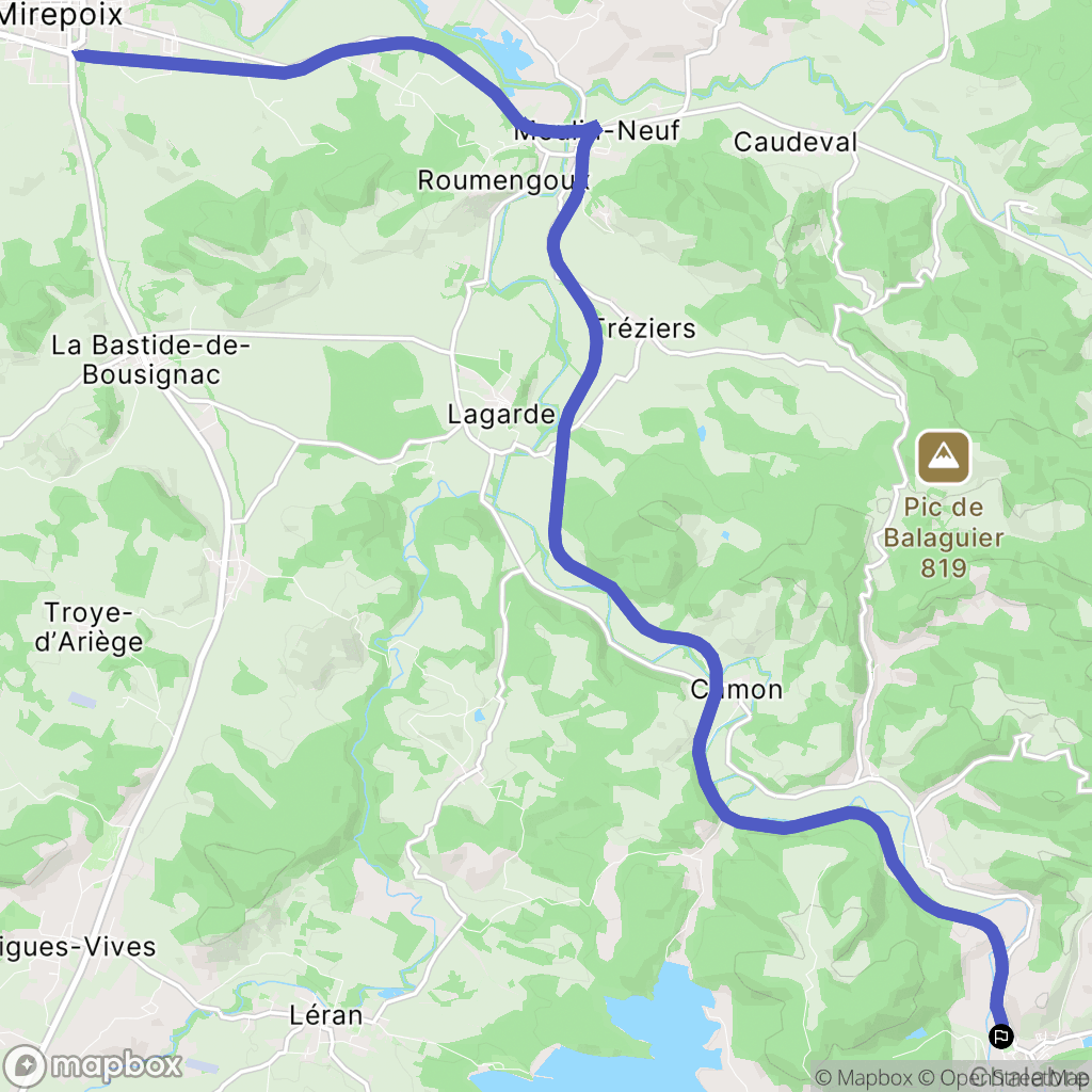 Chalabre : carte du parcours de randonnée - France