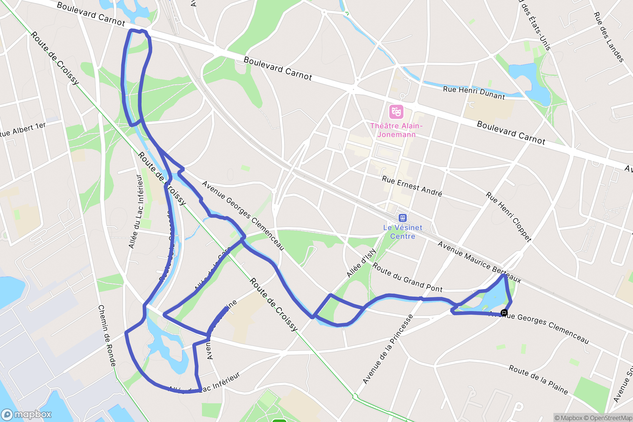 Le Vésinet : carte du parcours de randonnée - France