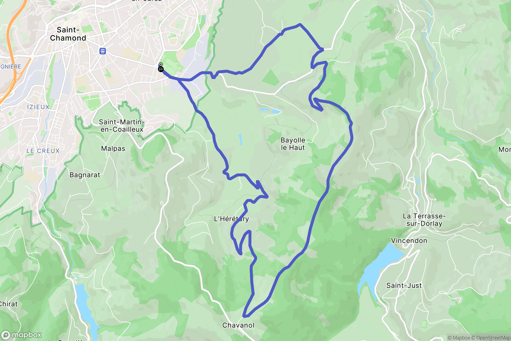 Saint-Chamond : carte du parcours de randonnée - France