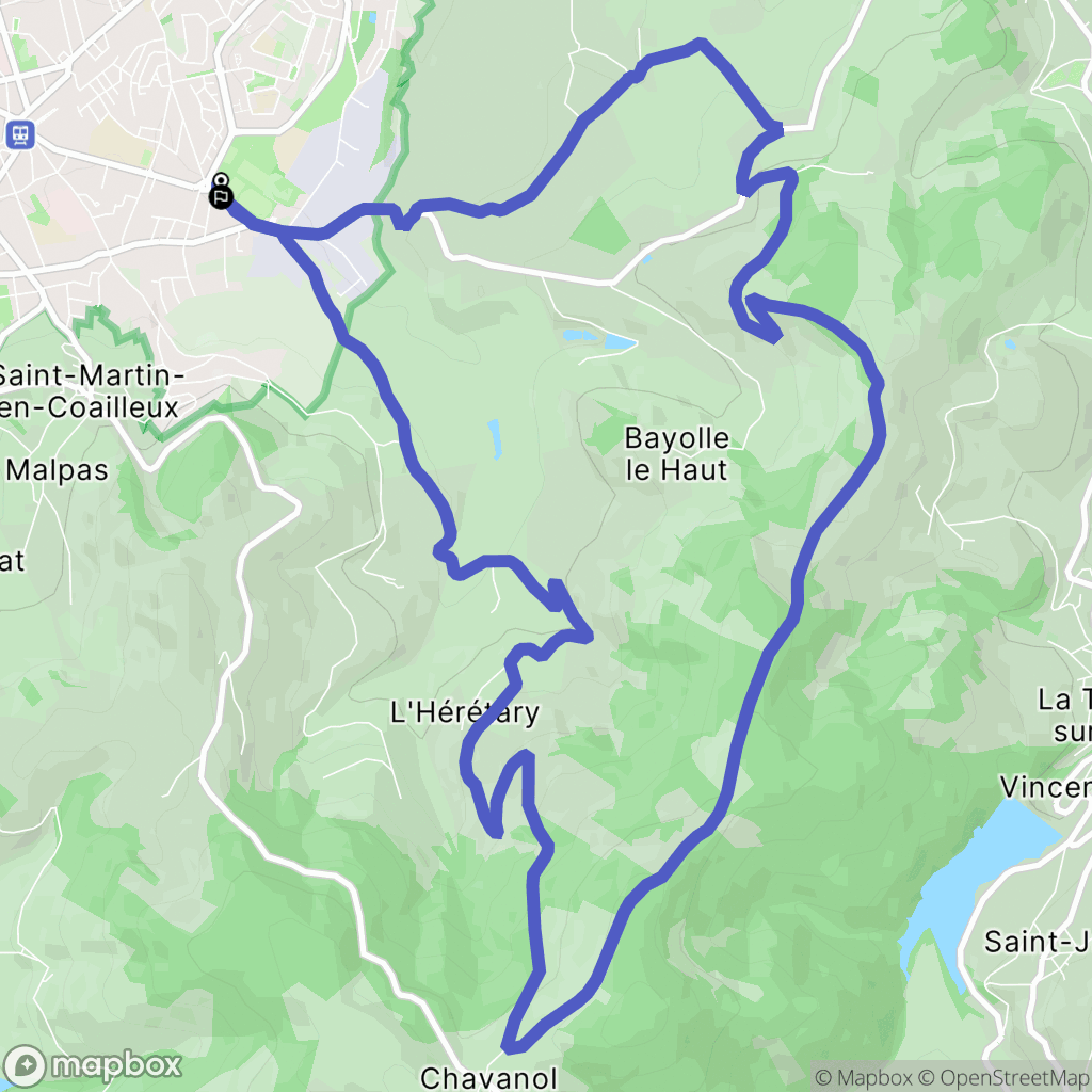 Saint-Chamond : carte du parcours de randonnée - France