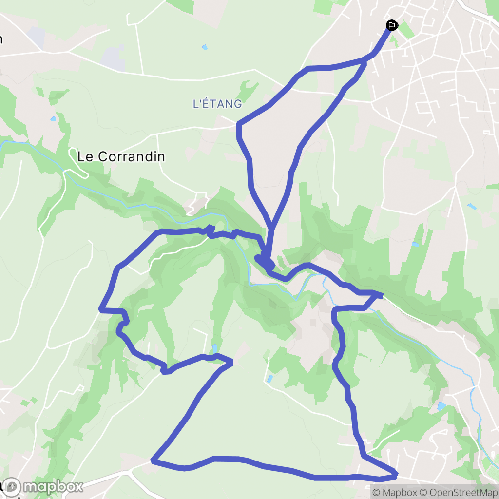 Chaponost : carte du parcours de randonnée - France