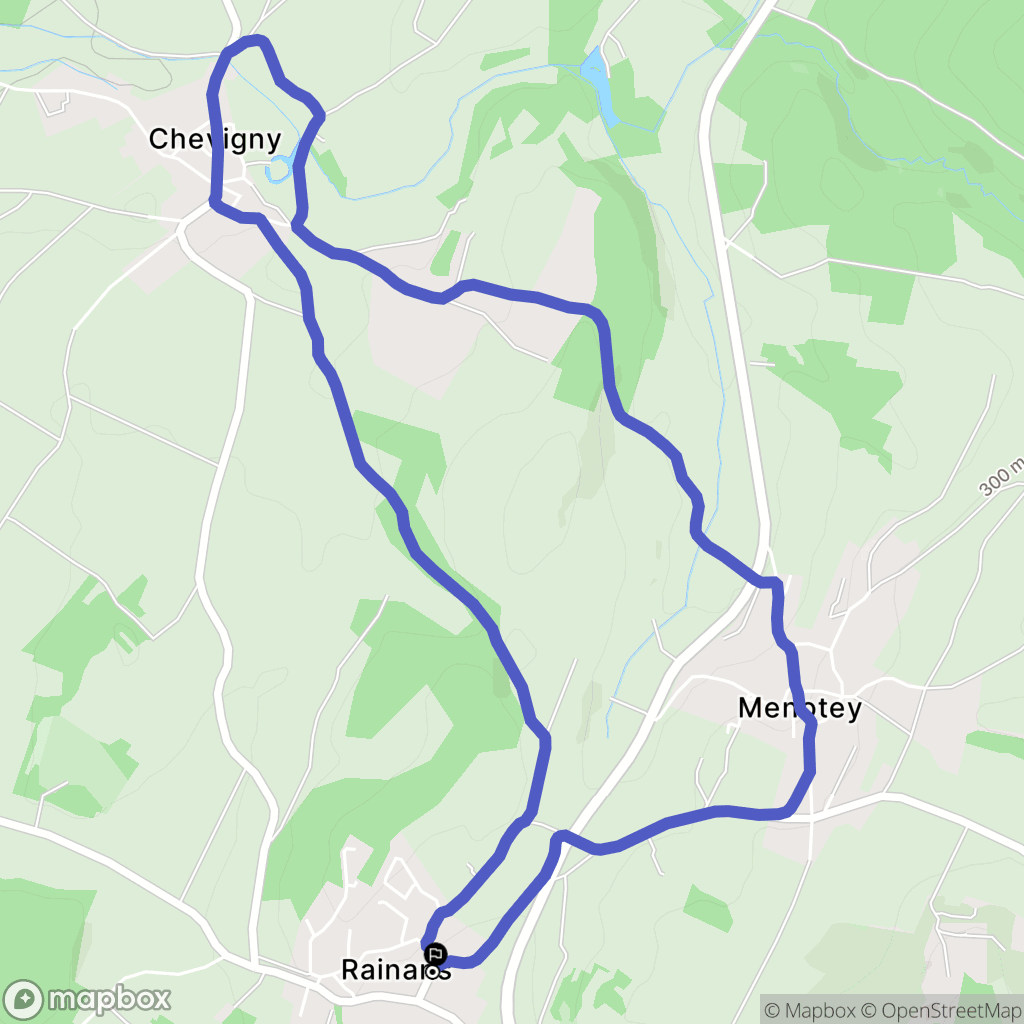 Rainans : carte du parcours de randonnée - France