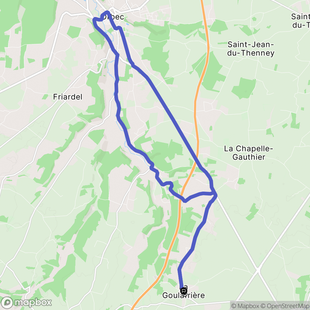 La Goulafrière : carte du parcours de randonnée - France