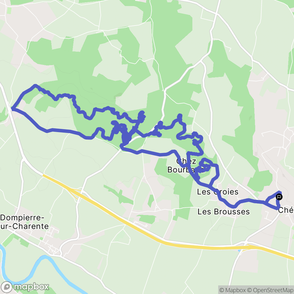 Chérac : carte du parcours de randonnée - France