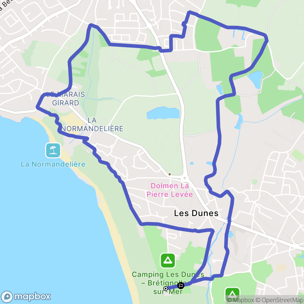 Bretignolles-sur-Mer : carte du parcours de randonnée - France