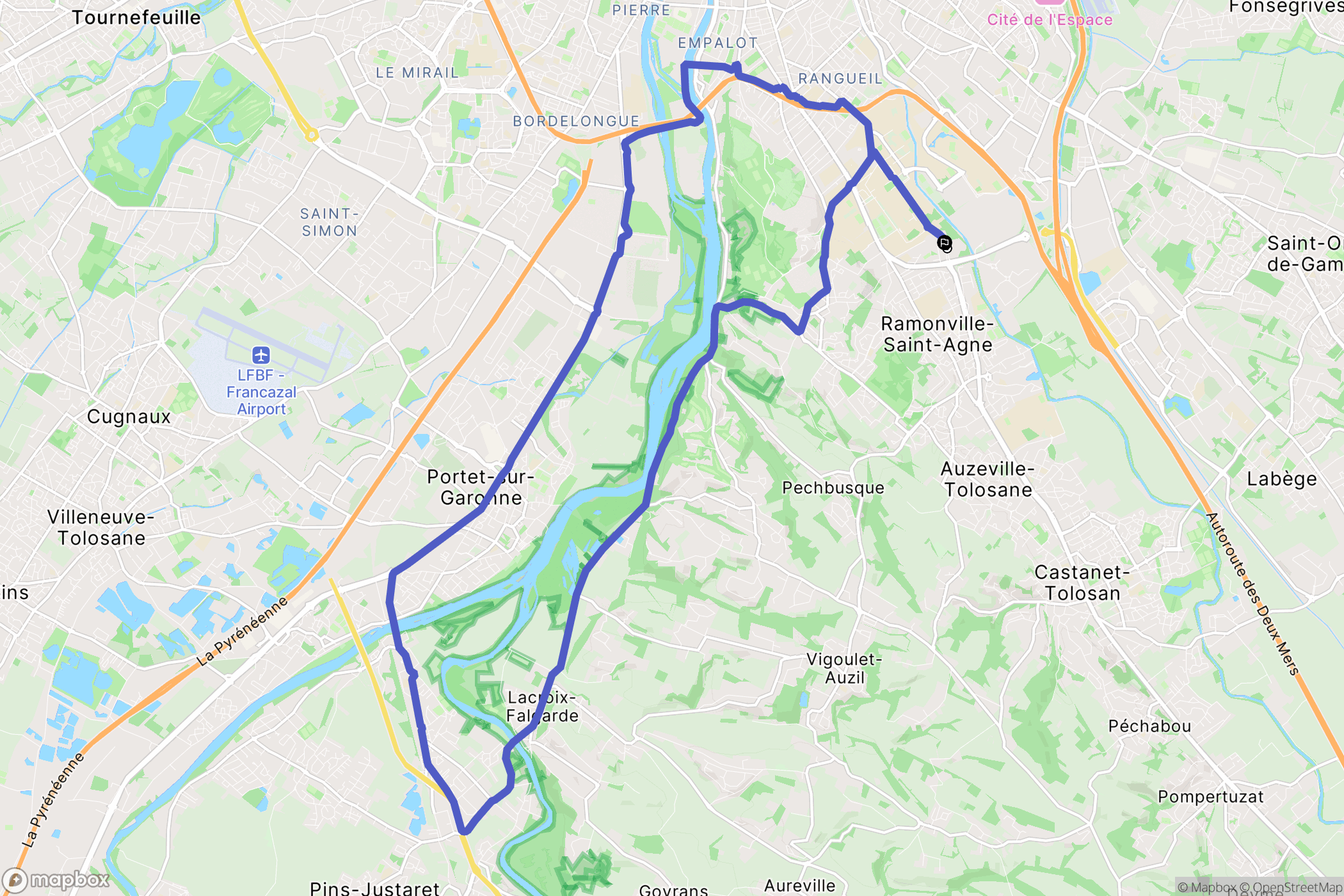 Ramonville-Saint-Agne : carte du parcours de randonnée - France