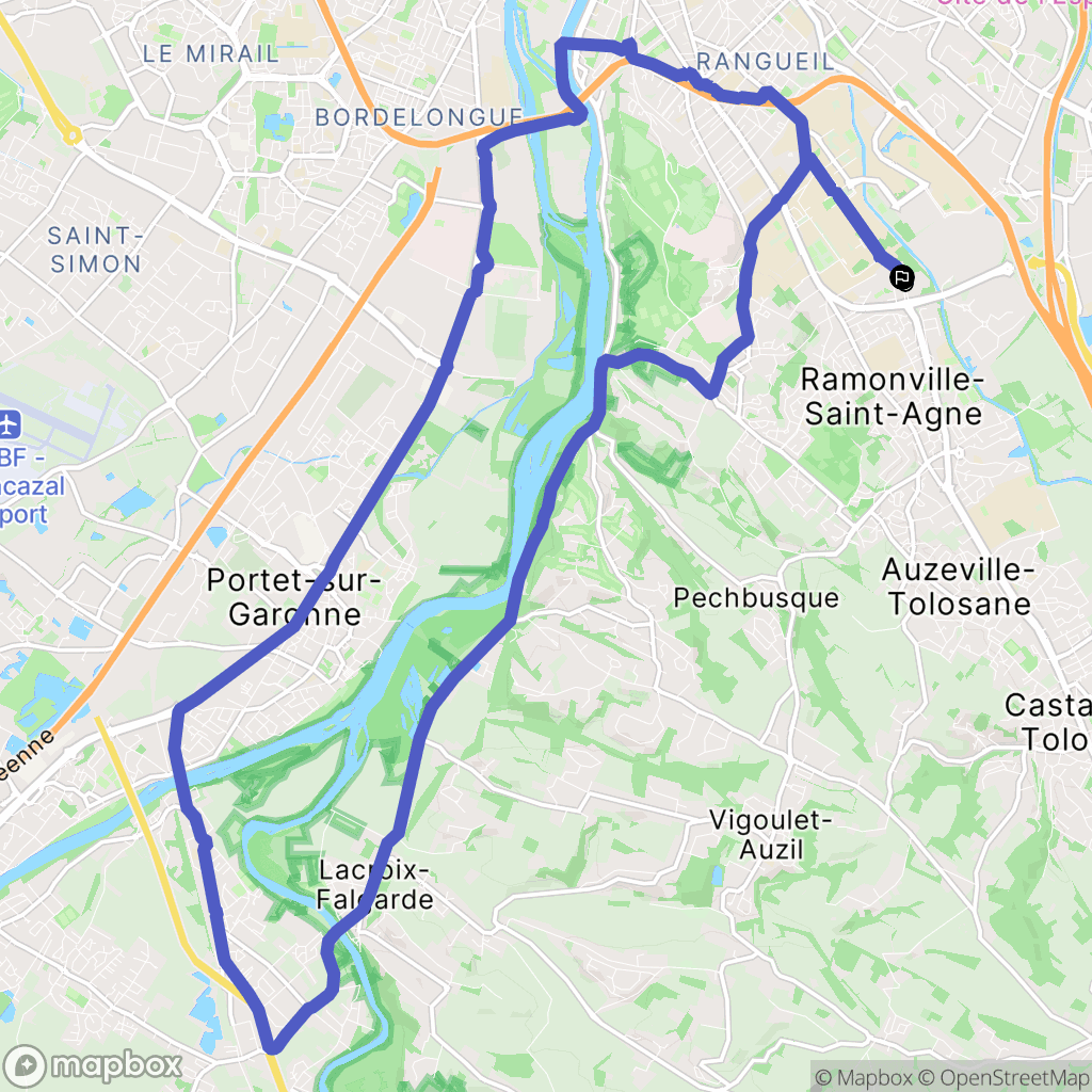 Ramonville-Saint-Agne : carte du parcours de randonnée - France