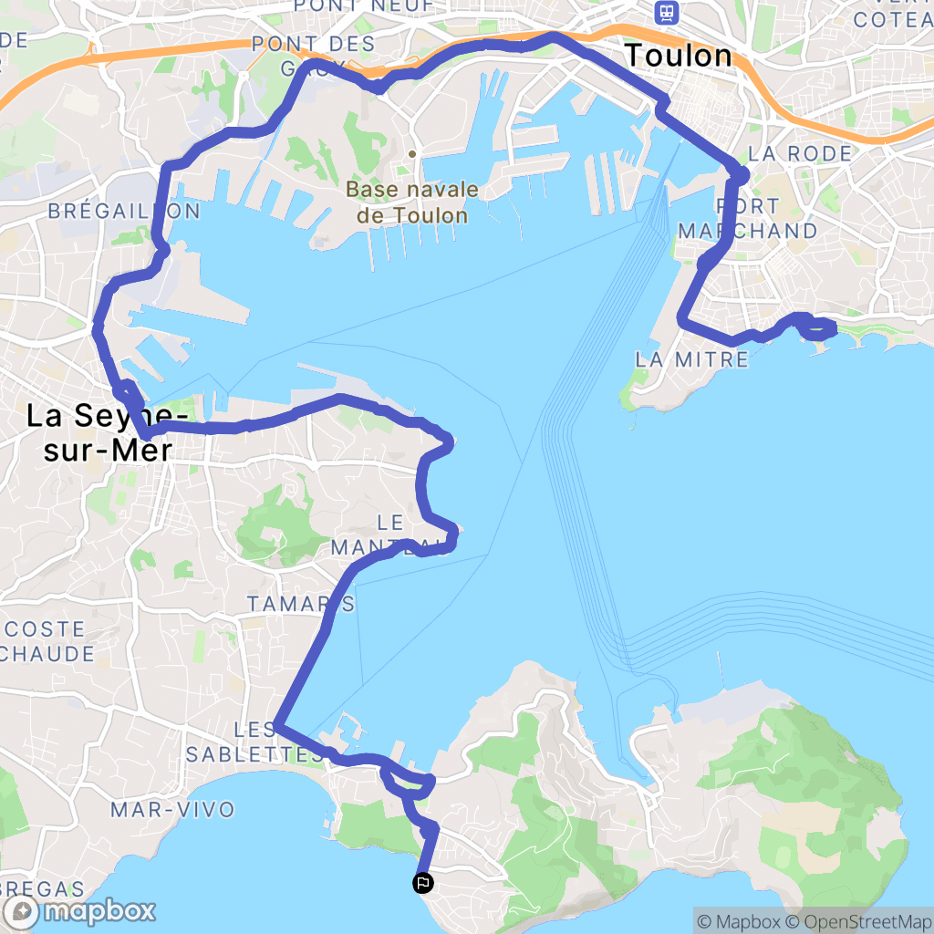 Saint-Mandrier-sur-Mer : carte du parcours de randonnée - France