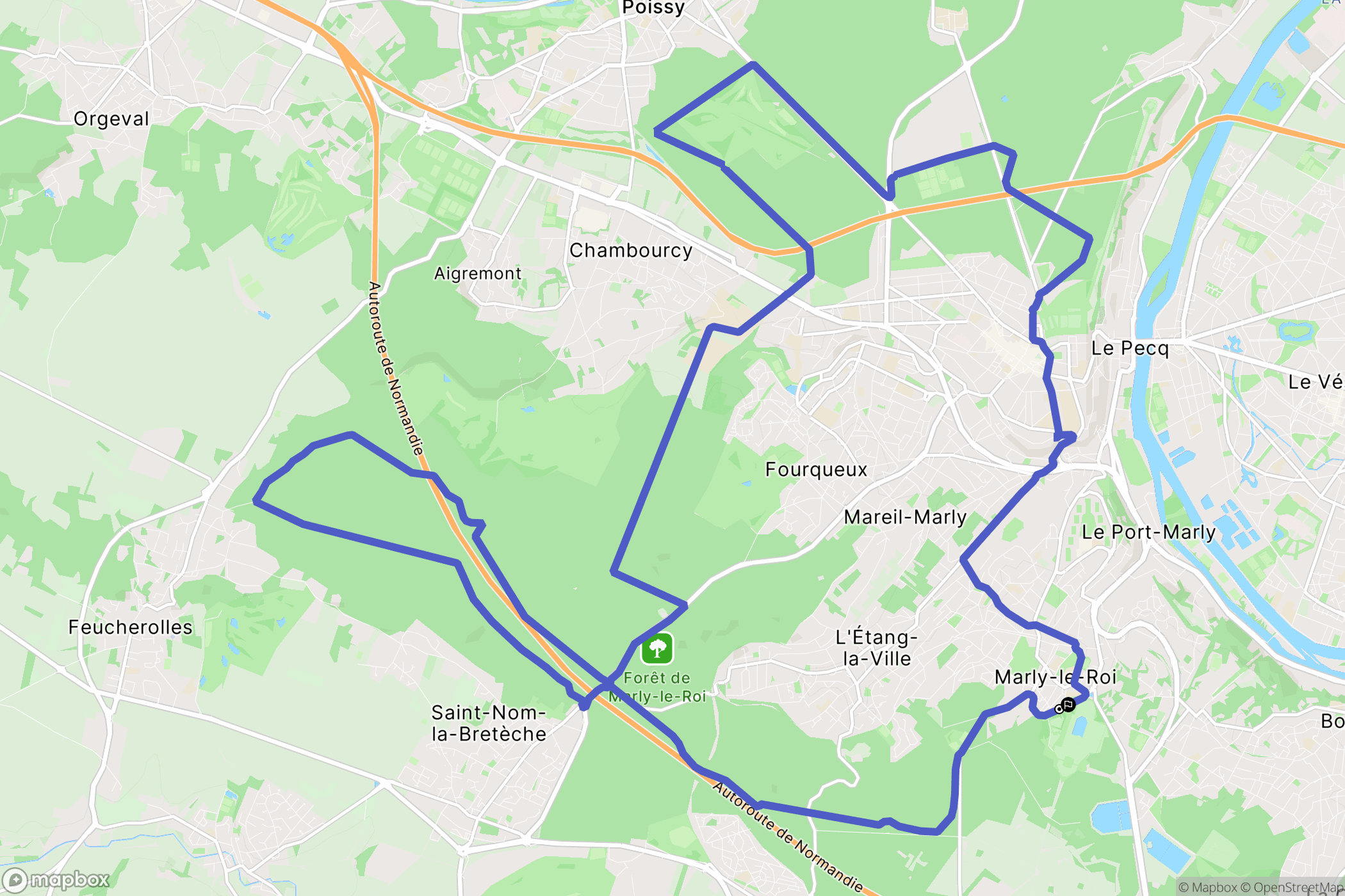 Marly-le-Roi : carte du parcours de randonnée - France