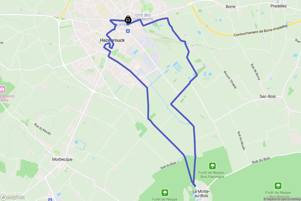 Hazebrouck : carte du parcours de randonnée - France