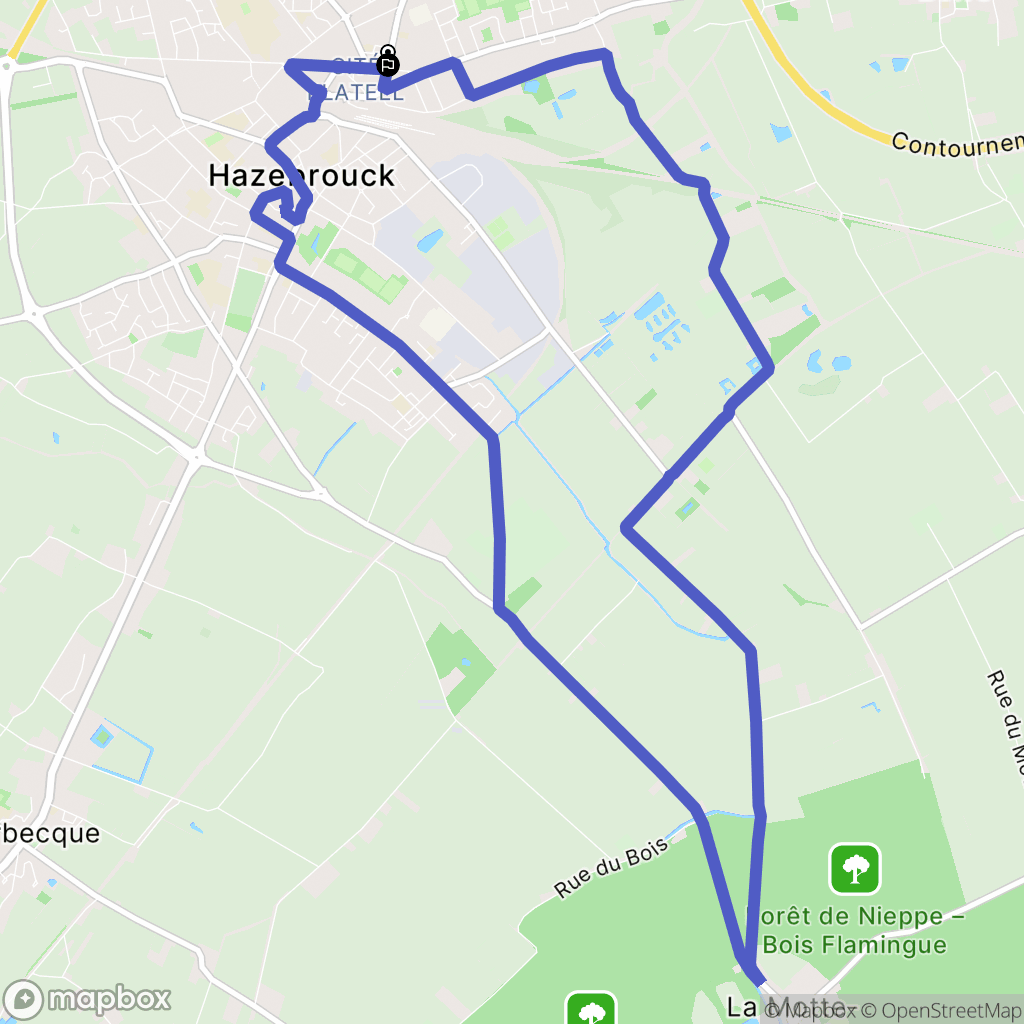 Hazebrouck : carte du parcours de randonnée - France