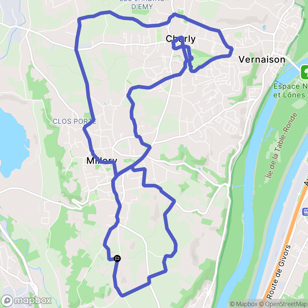 Millery : carte du parcours de randonnée - France