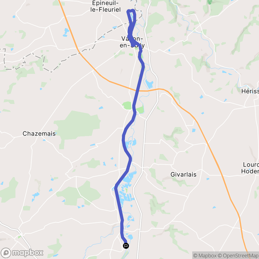 Vaux : carte du parcours de randonnée - France