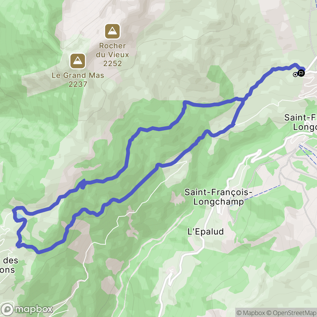 Saint-François-Longchamp : carte du parcours de randonnée - France