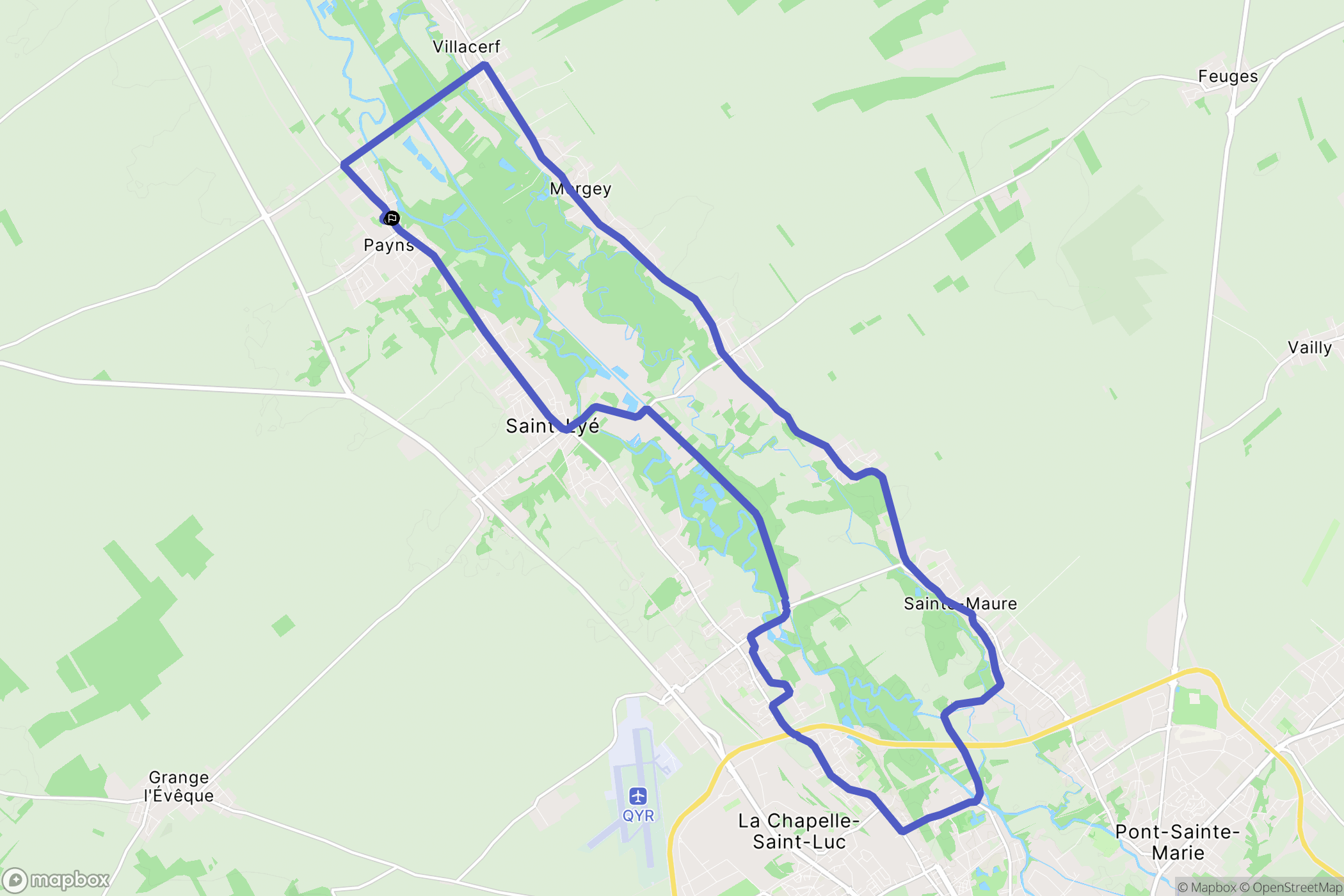 Payns : carte du parcours de randonnée - France