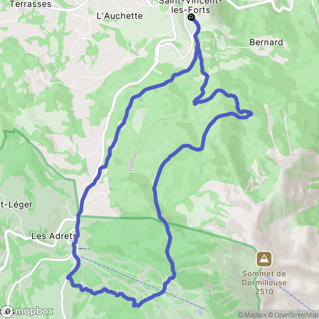 Ubaye-Serre-Ponçon : carte du parcours de randonnée - France