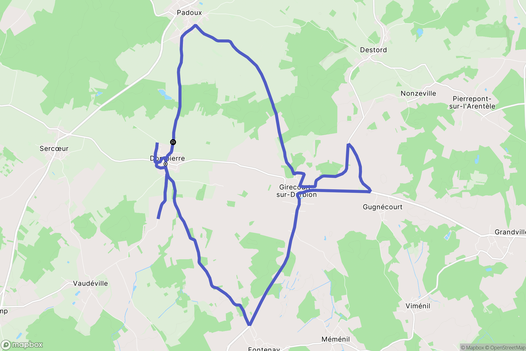 Dompierre : carte du parcours de randonnée - France