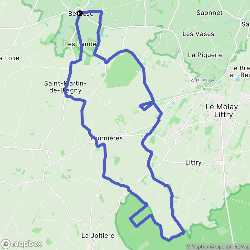Bernesq : carte du parcours de randonnée - France