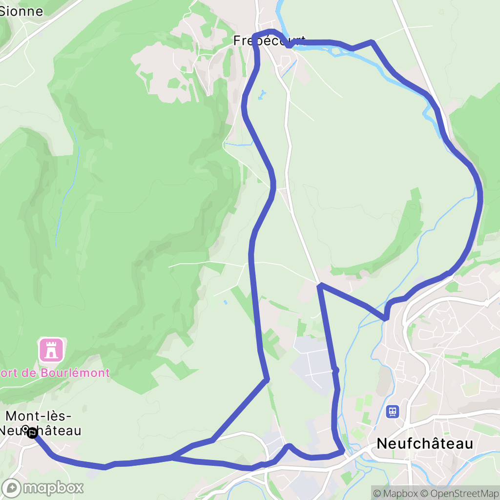 Mont-lès-Neufchâteau : carte du parcours de randonnée - France