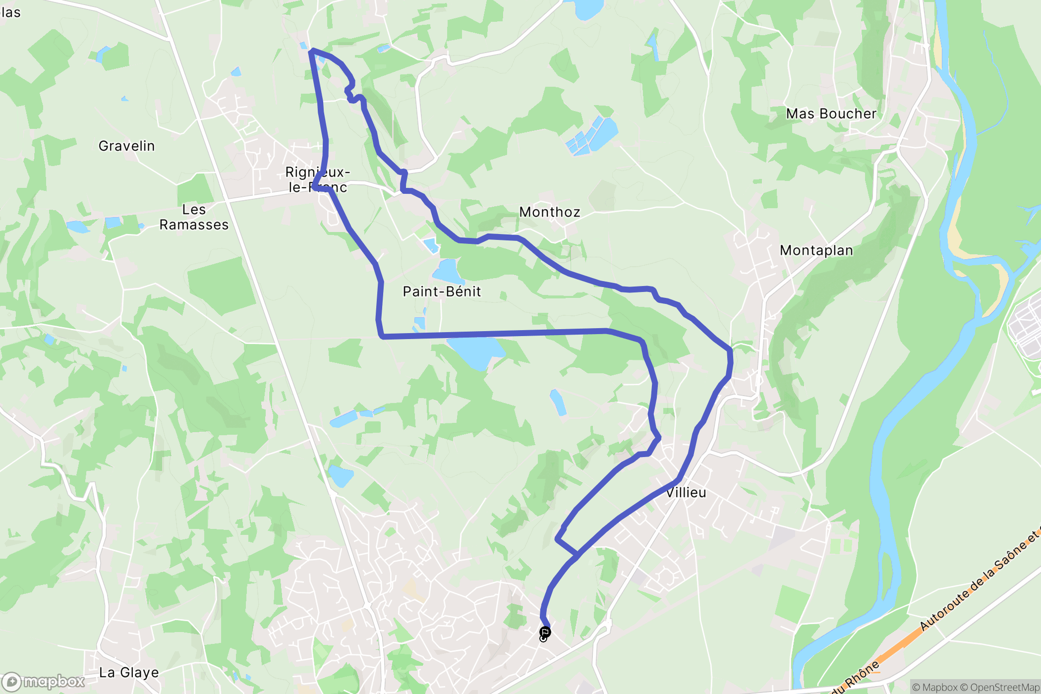 Meximieux : carte du parcours de randonnée - France