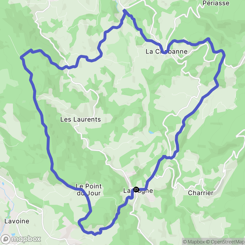 Laprugne : carte du parcours de randonnée - France