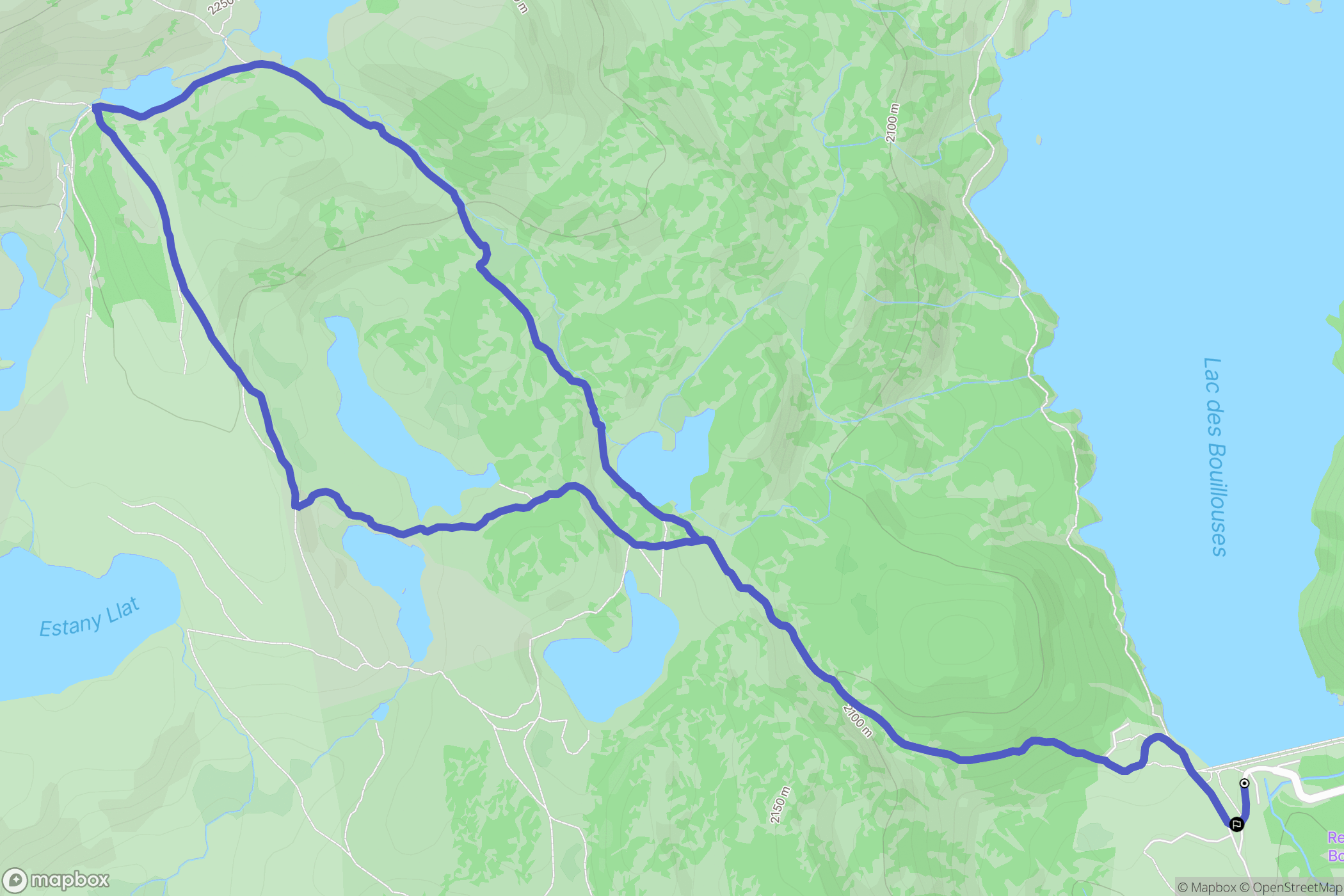 Angoustrine-Villeneuve-des-Escaldes : carte du parcours de randonnée - France