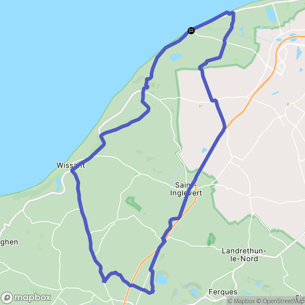 Sangatte : carte du parcours de randonnée - France