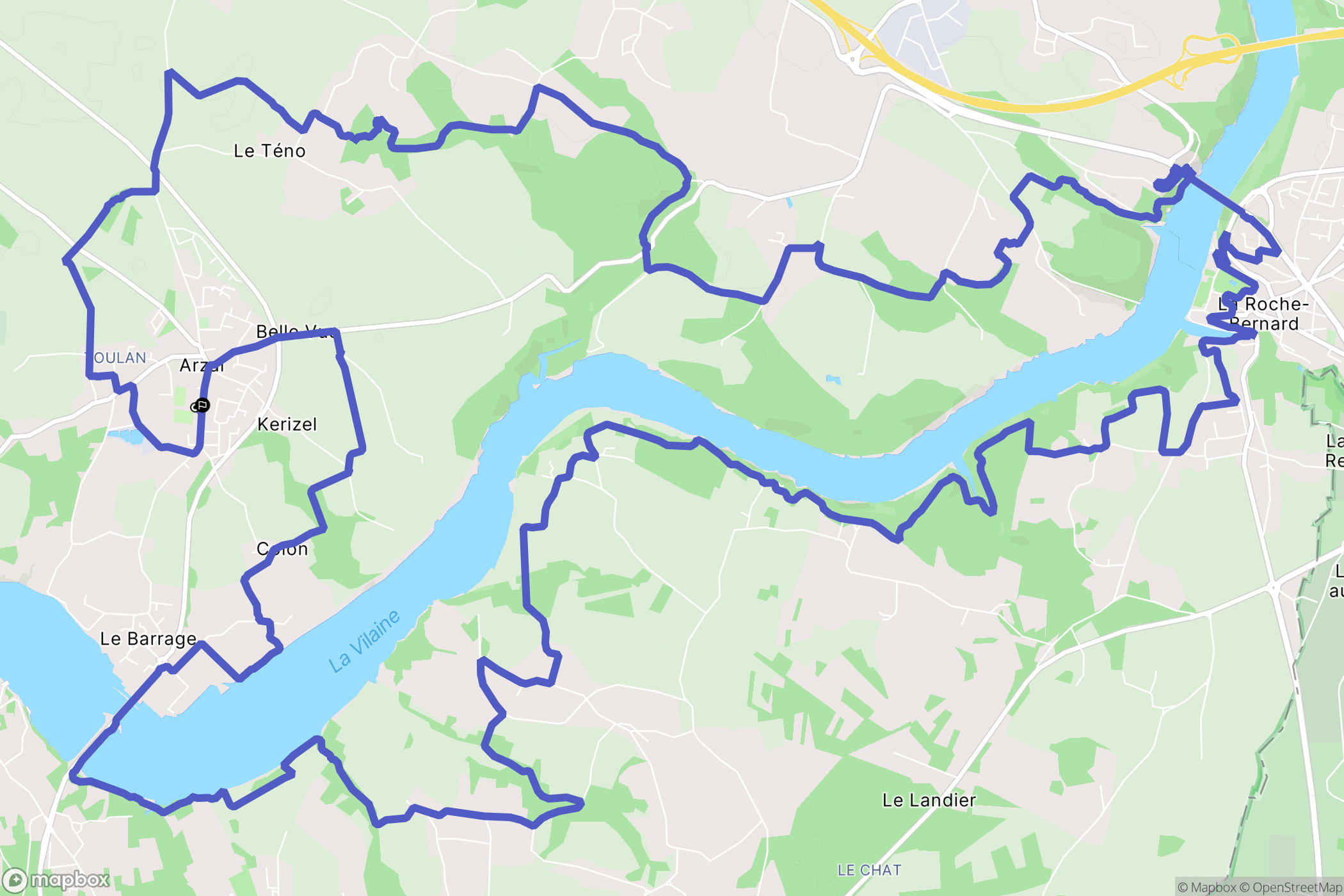 Arzal : carte du parcours de randonnée - France