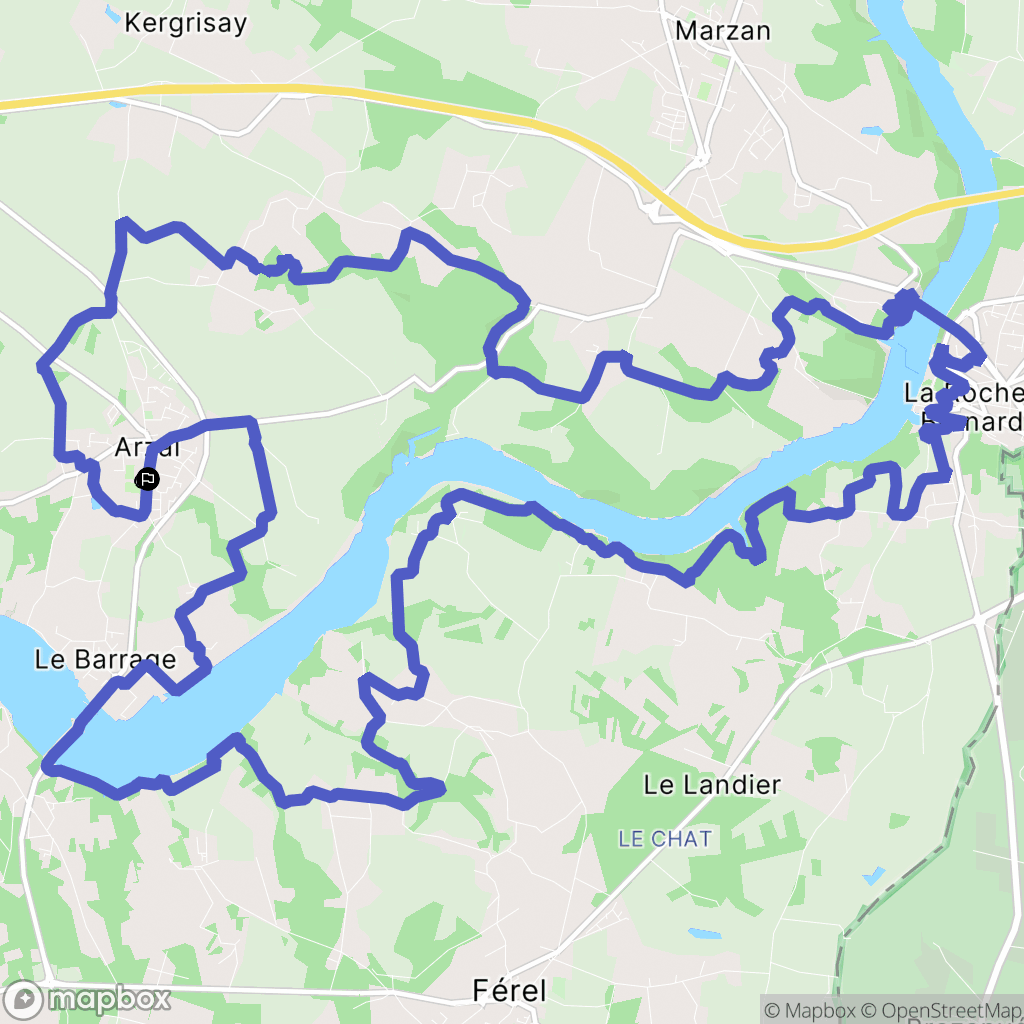Arzal : carte du parcours de randonnée - France
