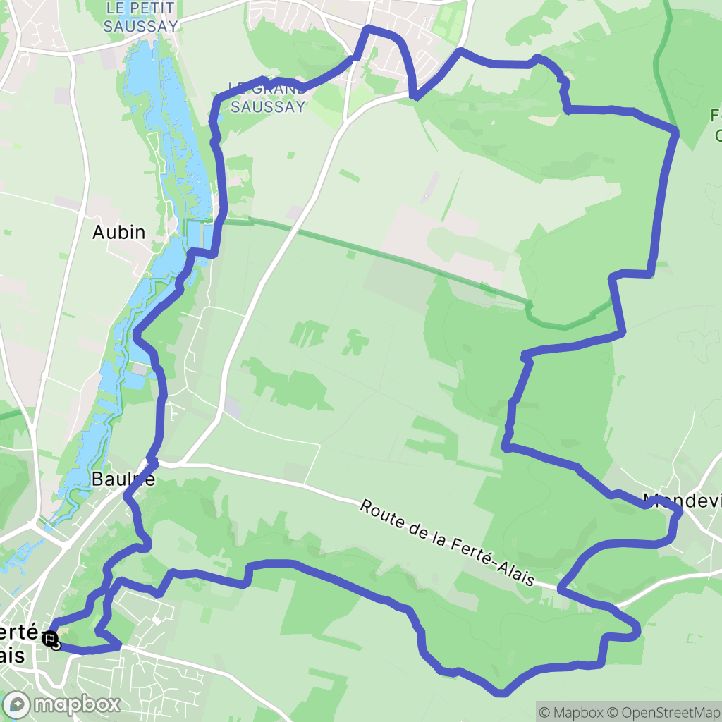 La Ferté-Alais : carte du parcours de randonnée - France