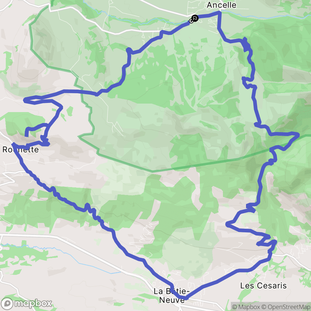 Ancelle : carte du parcours de randonnée - France