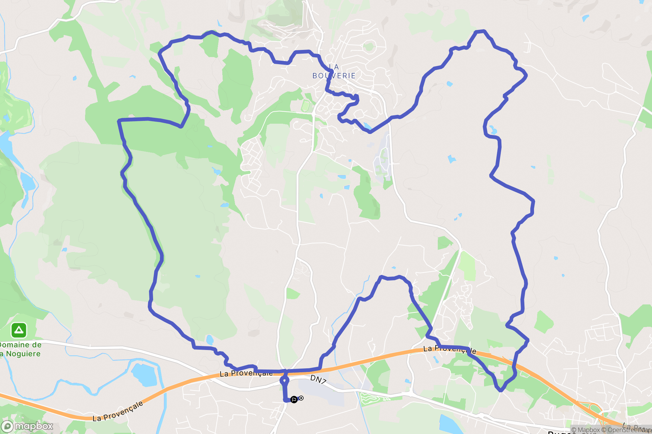 Roquebrune-sur-Argens : carte du parcours de randonnée - France