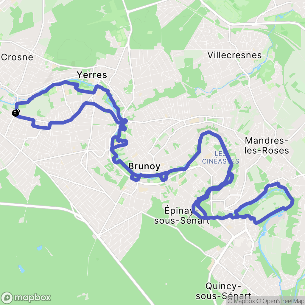 Montgeron : carte du parcours de randonnée - France