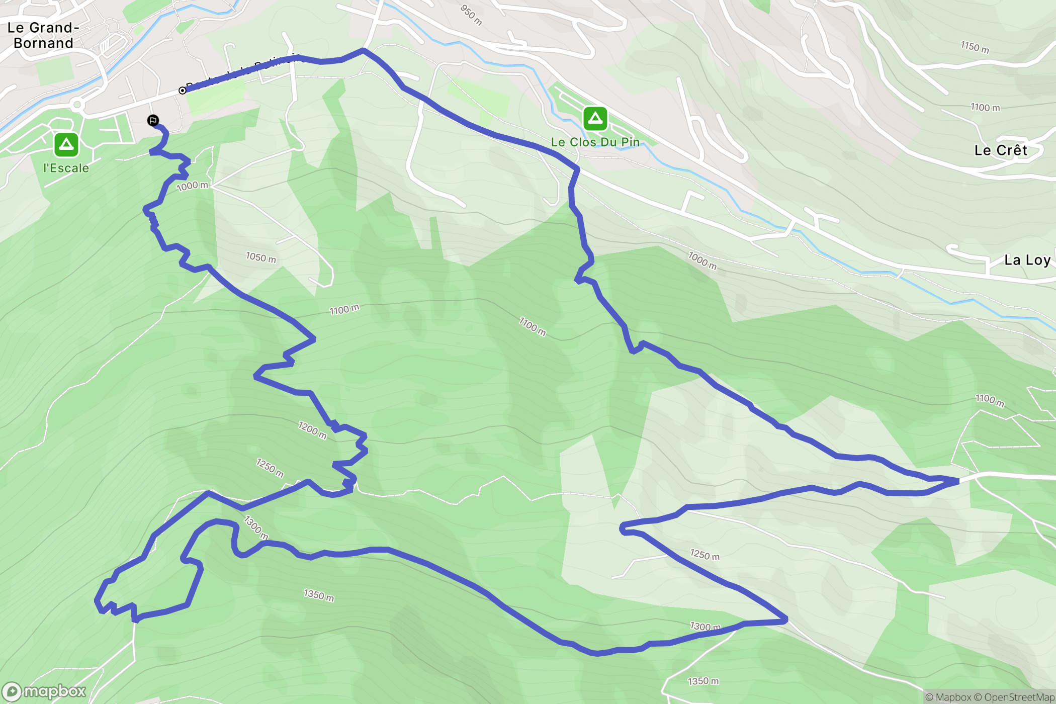 Le Grand-Bornand : carte du parcours de randonnée - France