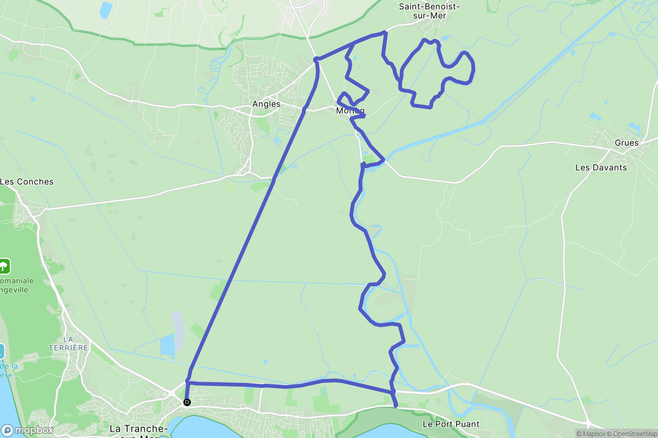 La Tranche-sur-Mer : carte du parcours de randonnée - France