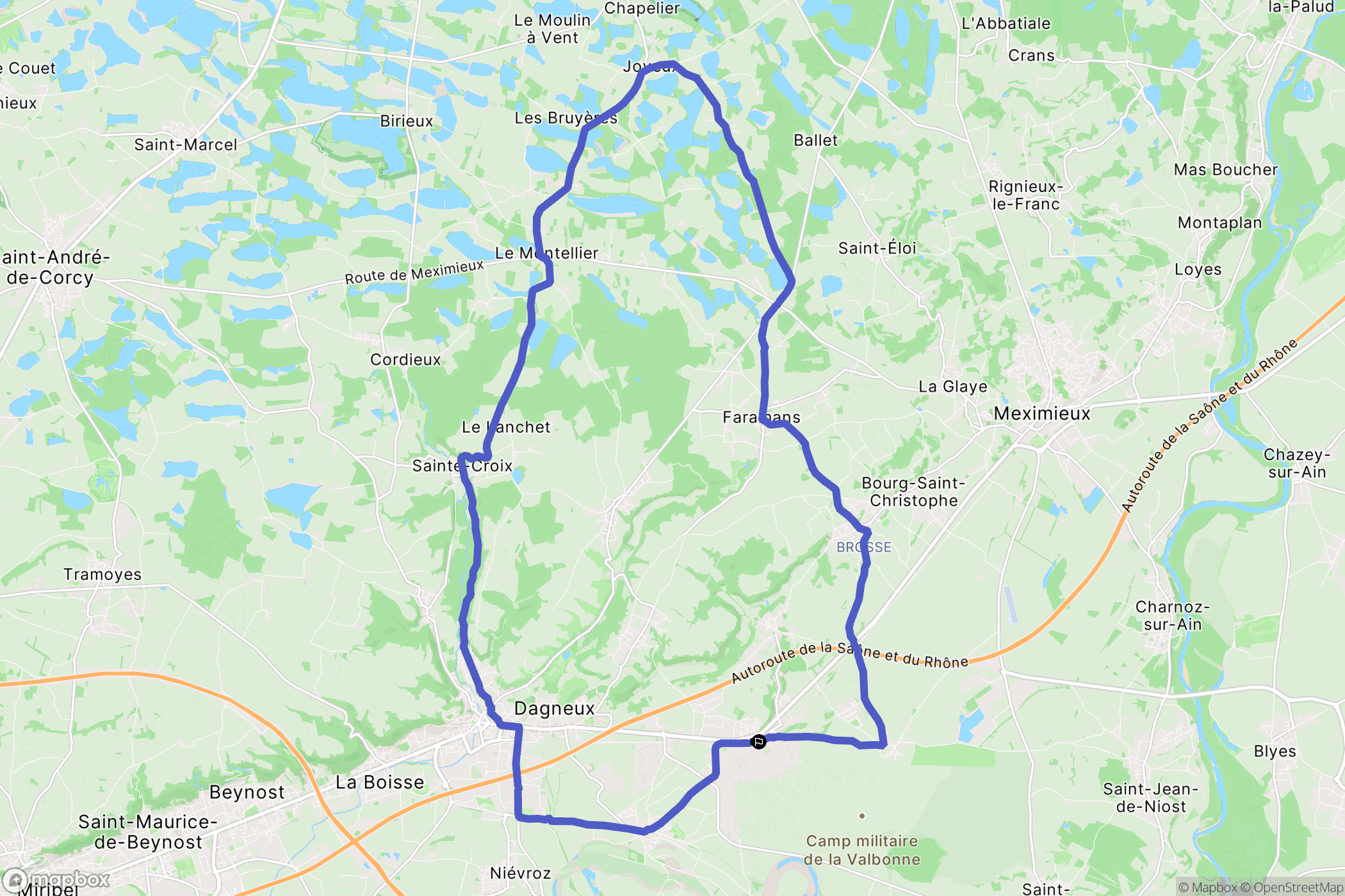 Balan : carte du parcours de randonnée - France