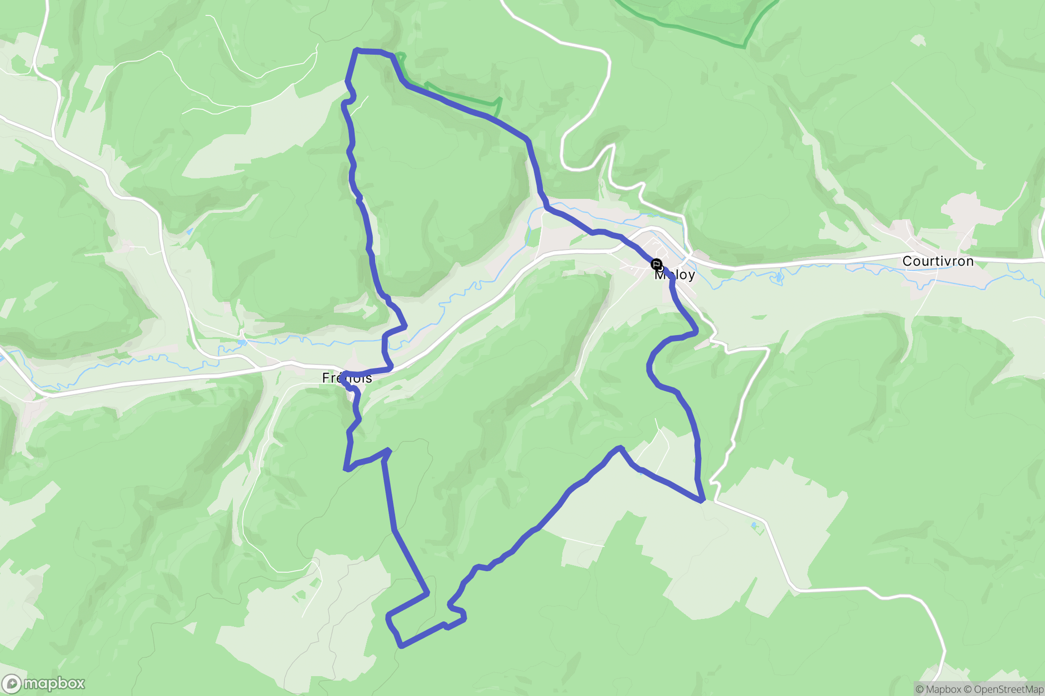 Moloy : carte du parcours de randonnée - France