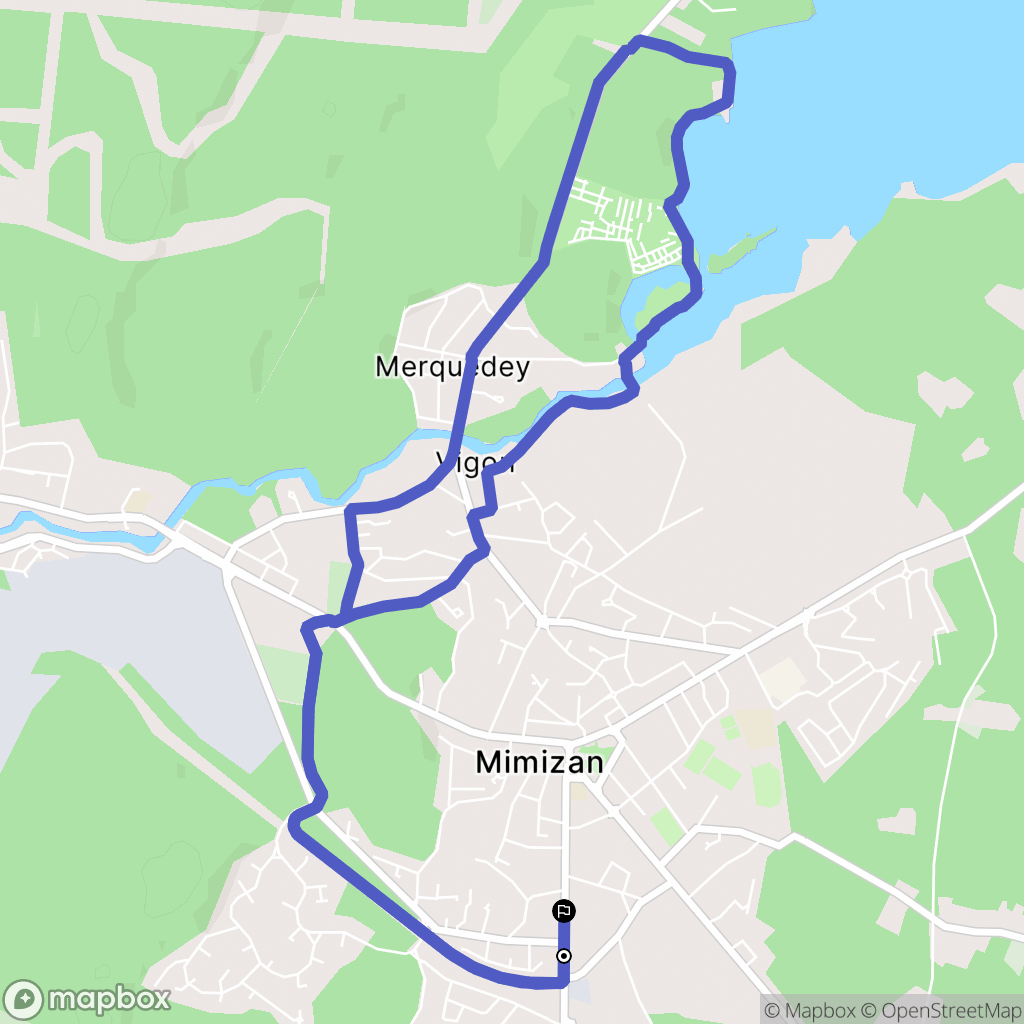 Mimizan : carte du parcours de randonnée - France