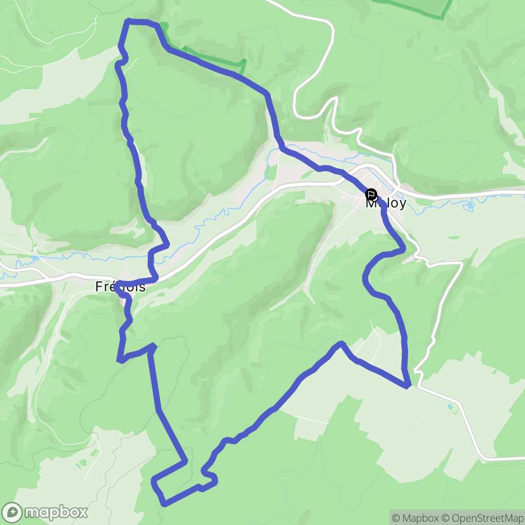 Moloy : carte du parcours de randonnée - France