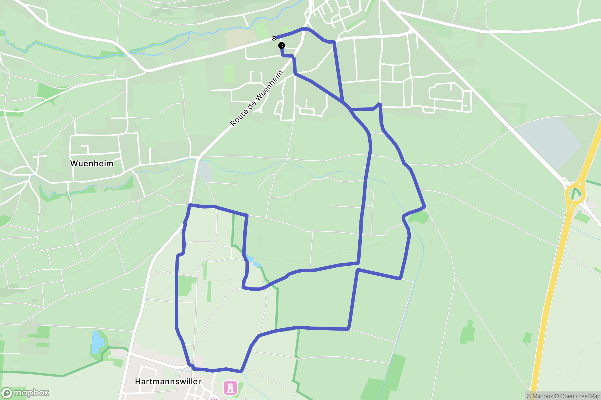 Soultz-Haut-Rhin : carte du parcours de randonnée - France