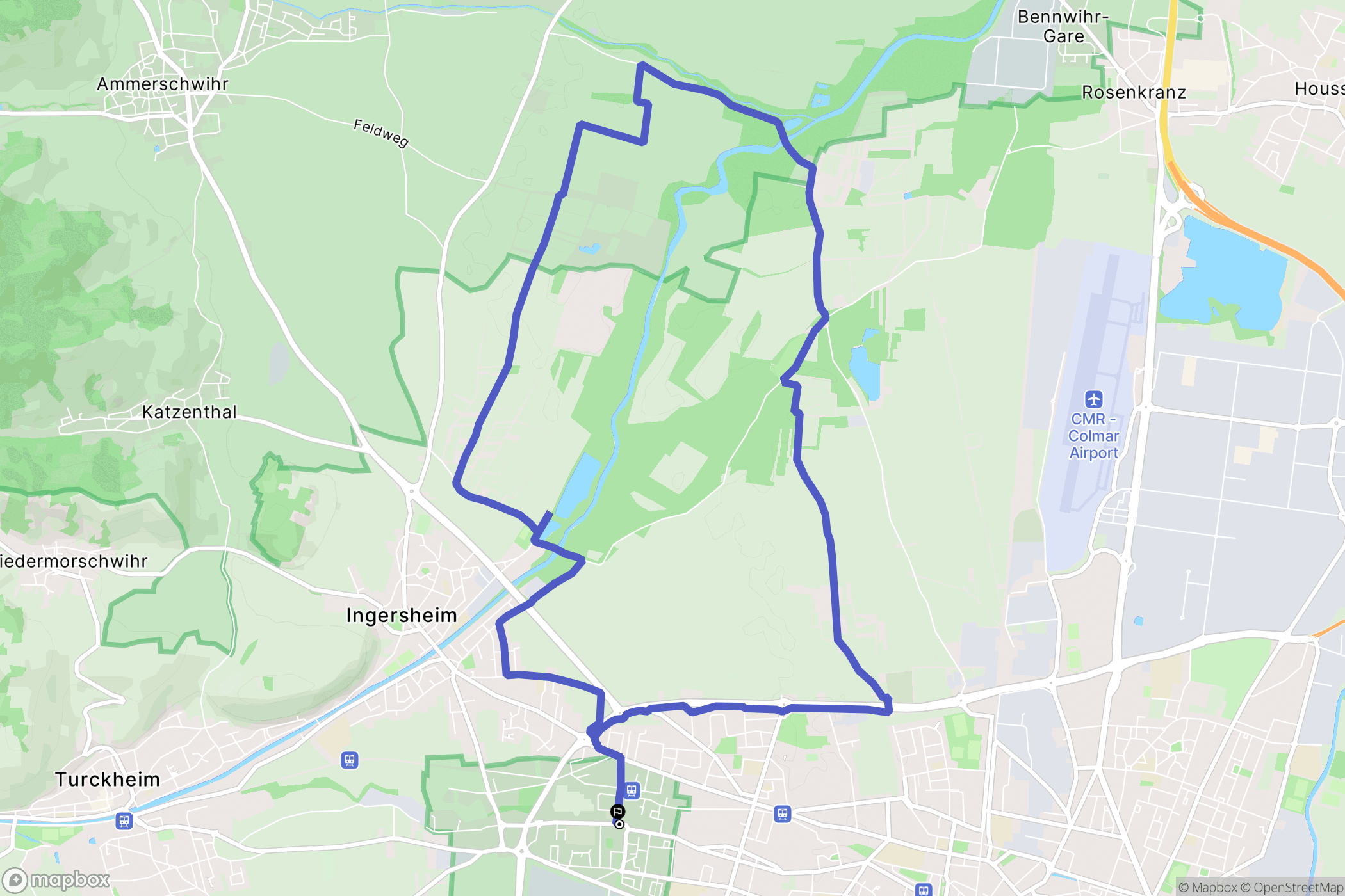 Wintzenheim : carte du parcours de randonnée - France
