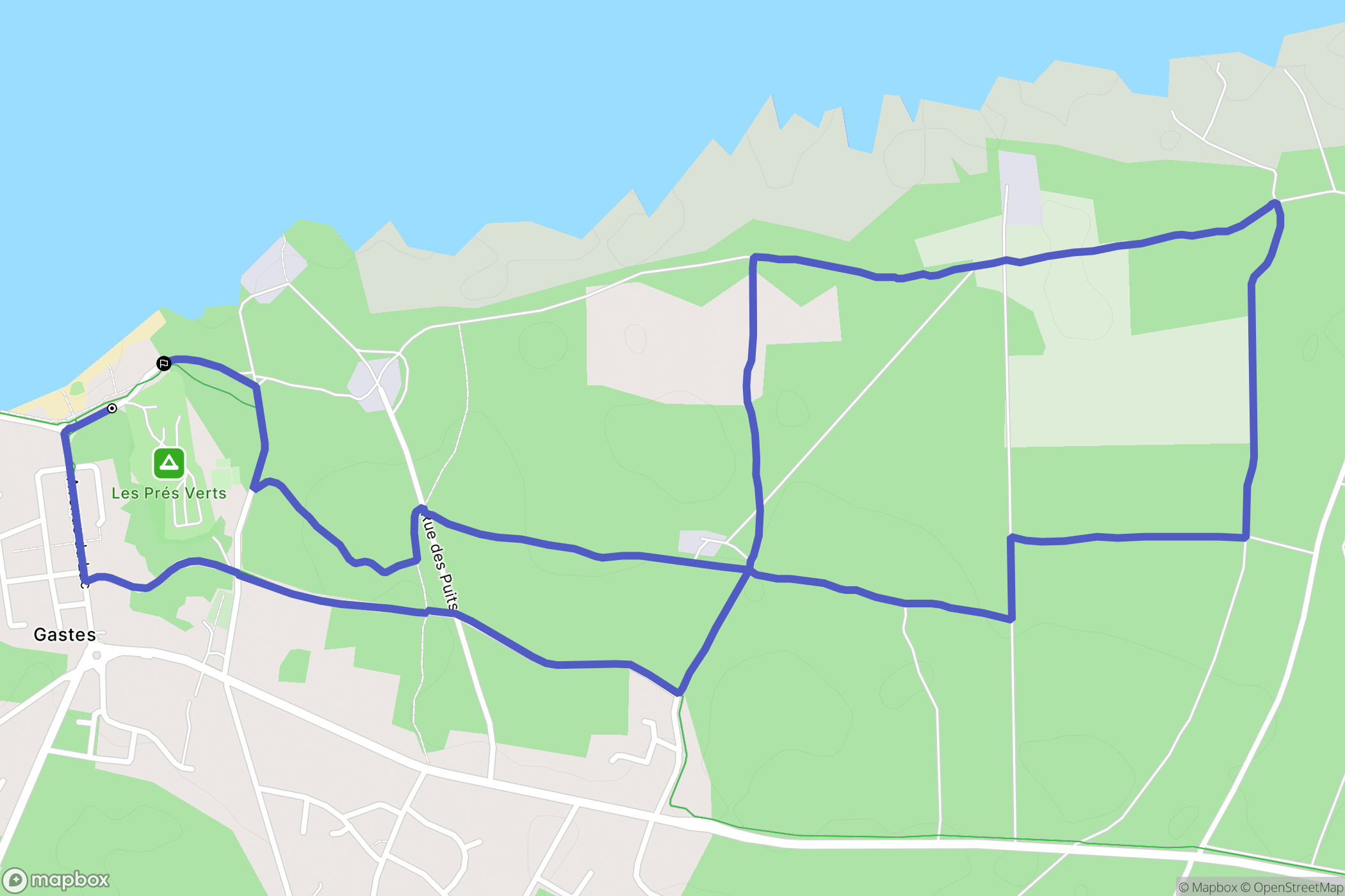 Gastes : carte du parcours de randonnée - France
