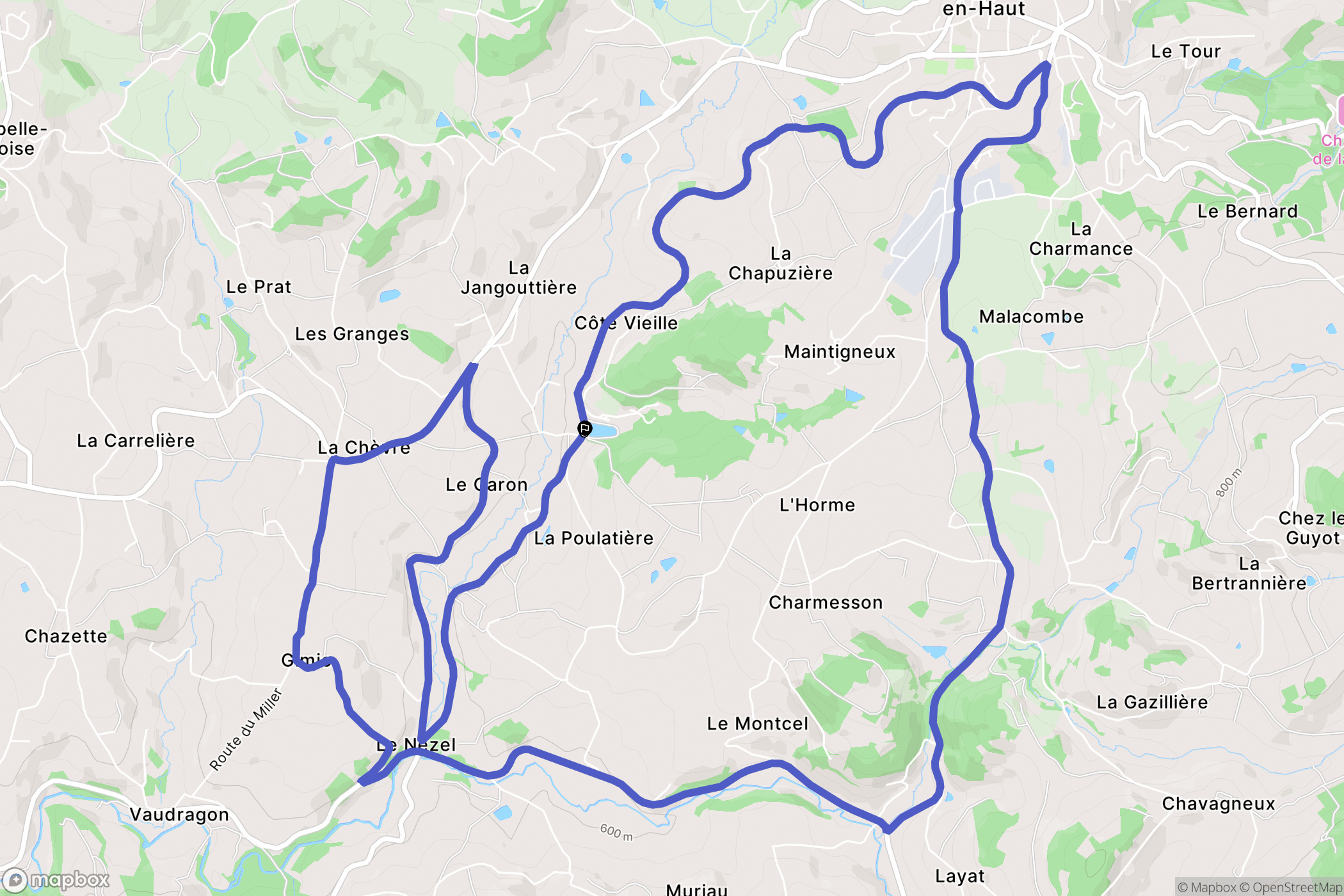 Saint-Martin-en-Haut : carte du parcours de randonnée - France