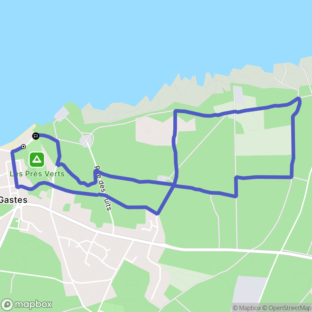 Gastes : carte du parcours de randonnée - France