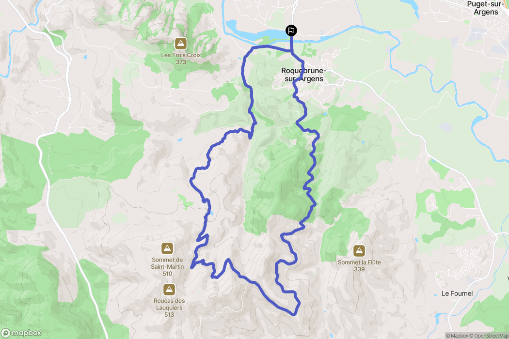 Roquebrune-sur-Argens : carte du parcours de randonnée - France